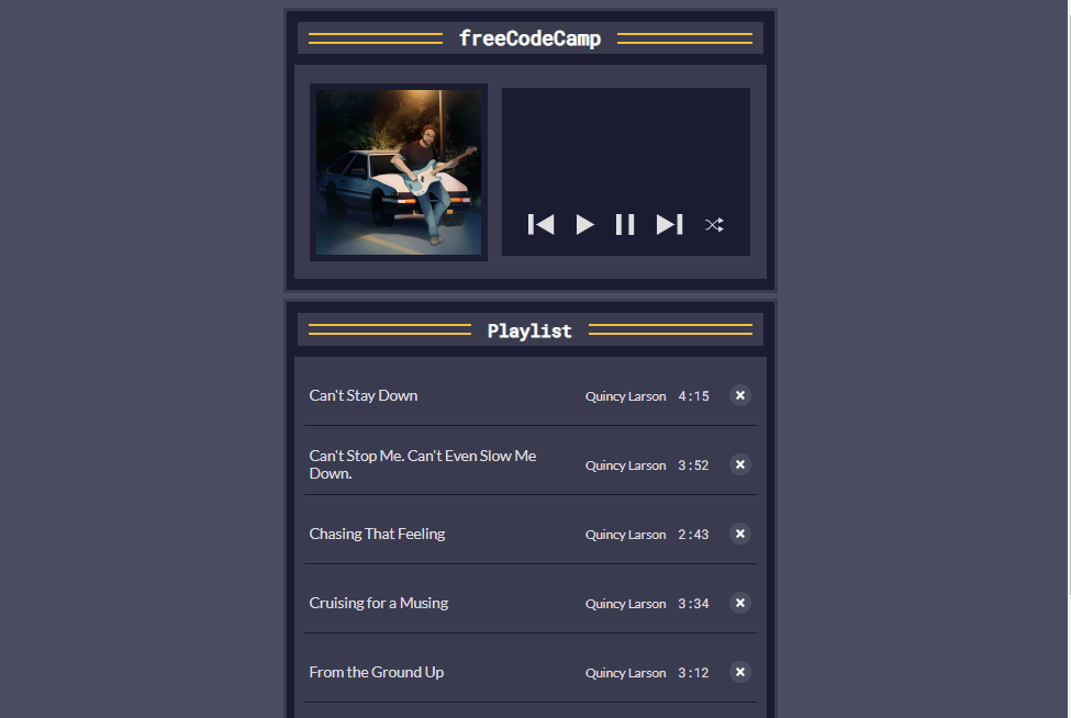 music player interface
